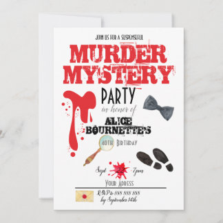 Mord Mystery Birthday Party Einladung