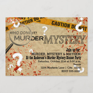 Mord Mystery Dinner Geburtstagsparty Einladungen