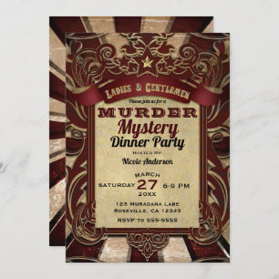 Mord Mystery Dinner Party Einladung