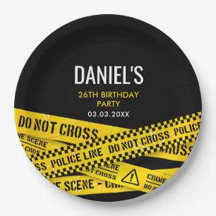 Mord Mystery Dinner Party Gelbe Polizeilinie Pappteller