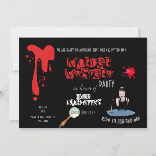 Mord-Mystery-Geburtstagsfeier Schwarz Elegant Ankündigung