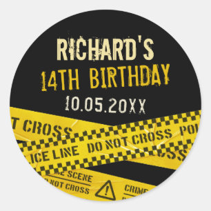 Mord Mystery Party oder polizeiliches Party Runder Aufkleber