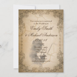 Mord Mystery WEDDING lädt zu Vintagem Pergament ei Einladung