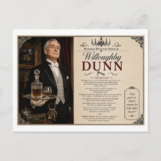 Mord-Mystery Willoughby Dunn Der Butler aus den 19 Postkarte