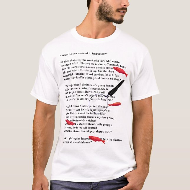 Mord-Mystery-Writer Witz T-Shirt (Vorderseite)