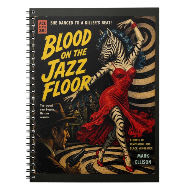 Mord-Mystery-Zebra-Horror-Buchcover Notizblock (Vorderseite)