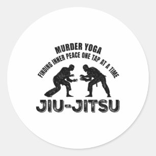 Mord Yoga Innerer Frieden Jiu-Jitsu Lustiges Ringe Runder Aufkleber