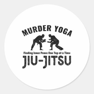 Mord-Yoga Lustiges Jiu-Jitsu Innere Ruhe Ringen _1 Runder Aufkleber
