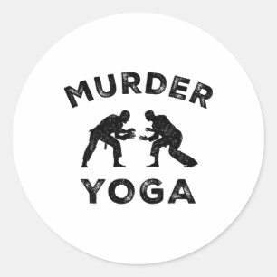 Mord-Yoga Lustiges Jiu-jitsu Innerer Frieden Bjj H Runder Aufkleber