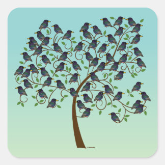 Morden an Starlings Quadratischer Aufkleber