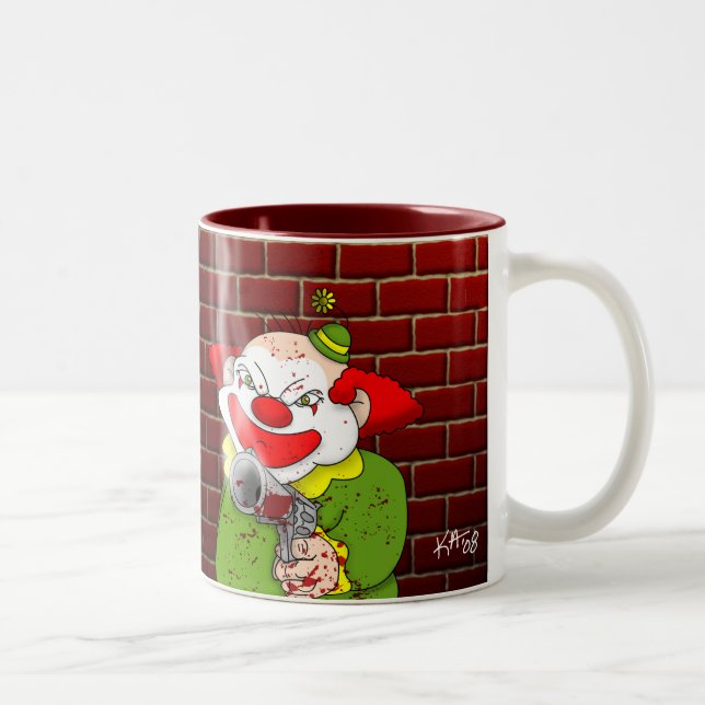 Mörder-Clown-Kaffee-Tasse Zweifarbige Tasse (Rechts)
