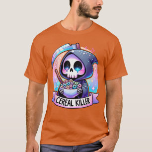 Mörder Frühstücks Müsli Schale Müsli Totenkopf T-Shirt