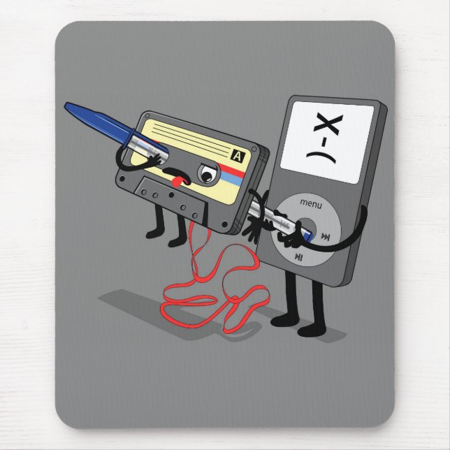 Mörder IPod Clipart (Retro Diskette-Kassette) Mousepad (Vorne)