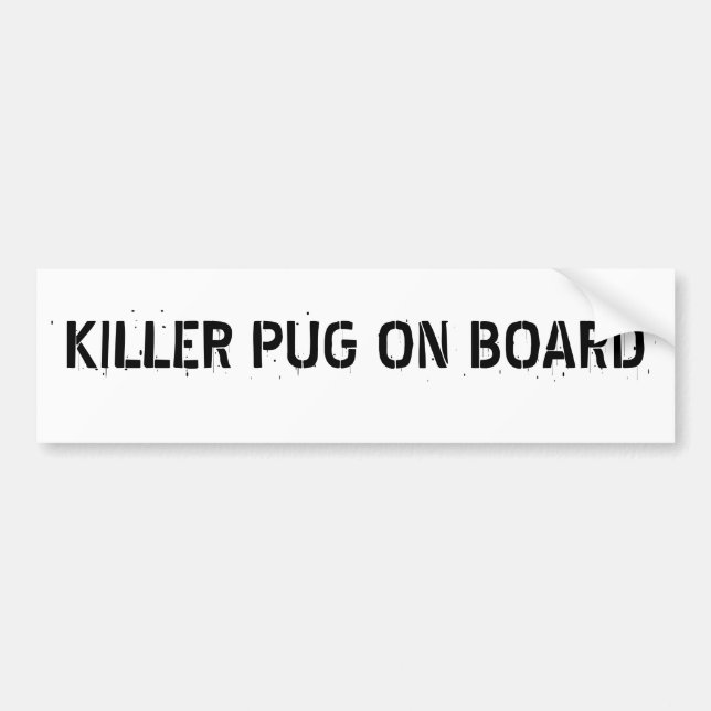 Mörder-Mops an Bord des Autoaufklebers Autoaufkleber (Vorne)