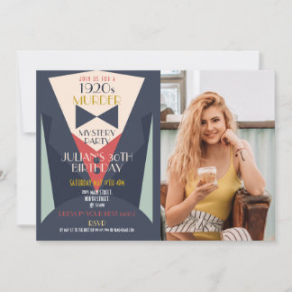 Mörder Mystery Elegant Art-Déco-Einladung von 1920 Einladung
