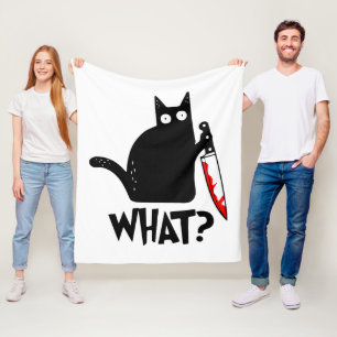 Mörderische Katze mit Messer Fleecedecke
