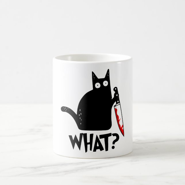 Mörderische Katze mit Messer Kaffeetasse (Mittel)