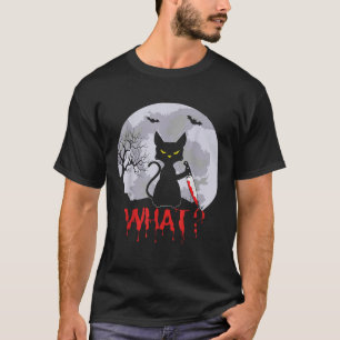 Mörderische Katze mit Messer Katze Welches Hallowe T-Shirt