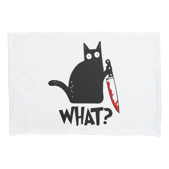 Mörderische Katze mit Messer Kissenbezug (Vorderseite)