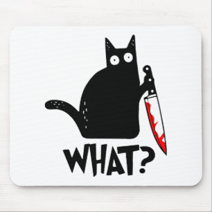 Mörderische Katze mit Messer Mousepad