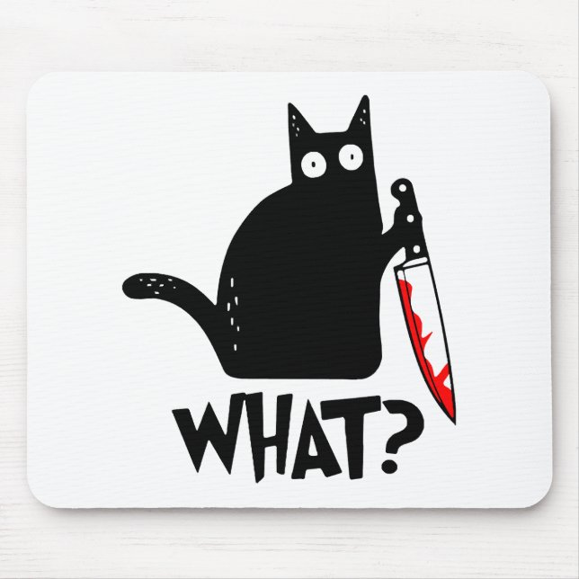 Mörderische Katze mit Messer Mousepad (Vorne)