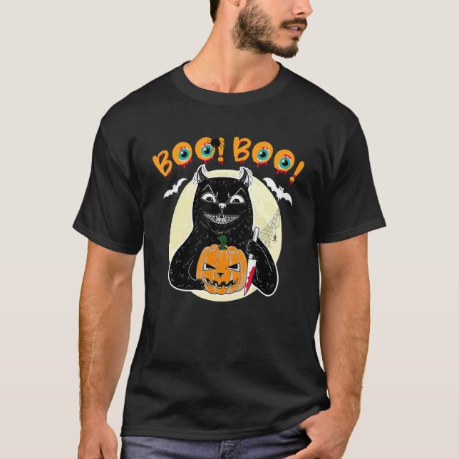 Mörderische Katze mit Messer T-Shirt (Vorderseite)