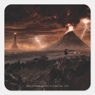 Mordor Lightning Storm Quadratischer Aufkleber