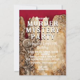 Mordrätsel blutige Party 40. 50. 60 Einladung