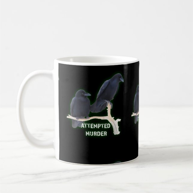 Mordversuch lustiges Corvids Kaffeetasse (Links)