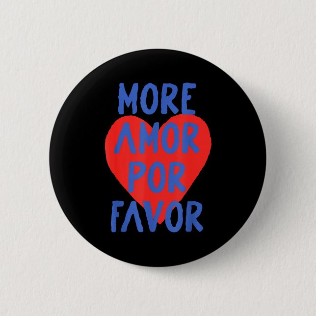 More Amor R Favor Red Heart Cute Spanish Love Quot Button (Vorderseite)