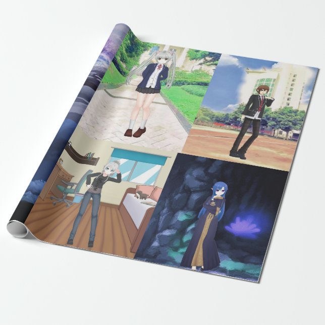 More Anime Style Wrapping Paper Geschenkpapier (Ungerollt)