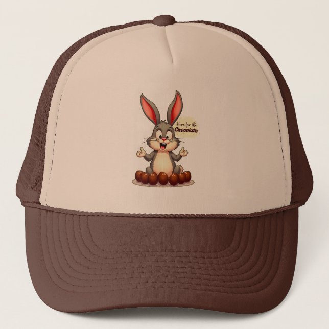 More Chocolate – Funny Easter Bunny - boné Truckerkappe (Vorderseite)