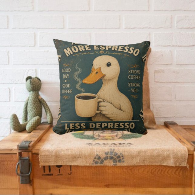 More Espresso Less Depresso Coffee Lover Kissen (Von Creator hochgeladen)