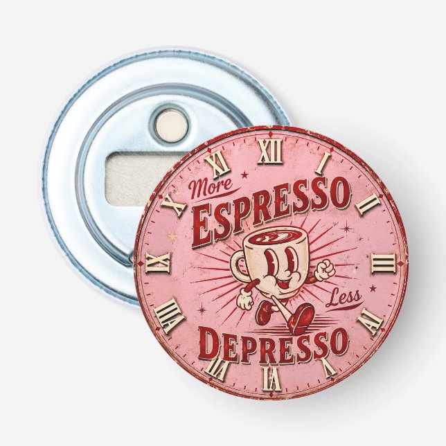 More Espresso Less Depresso Flaschenöffner (Vorderseite)