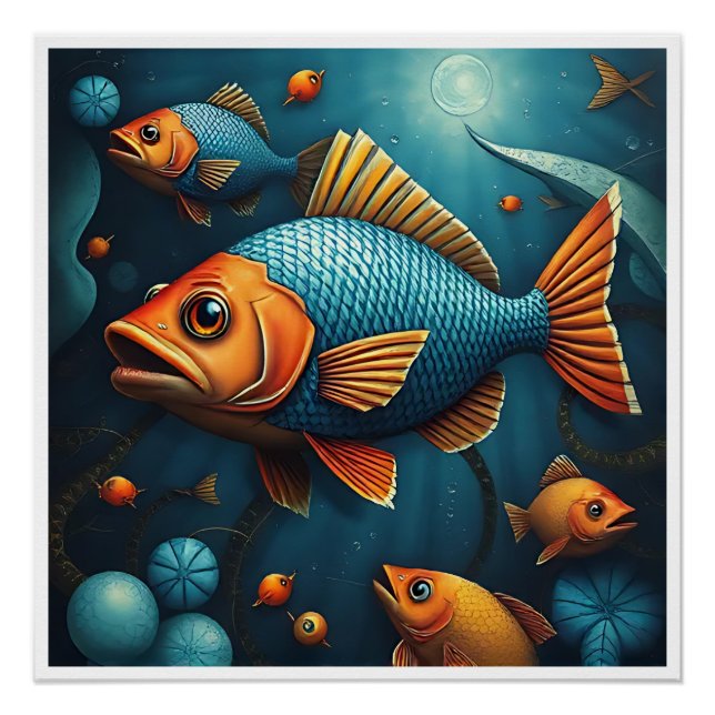More fish swimming in the sea poster (Vorderseite)