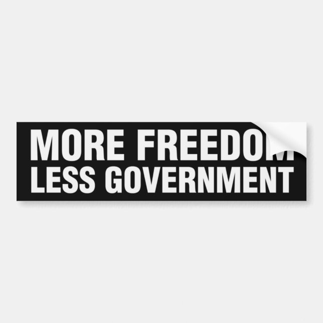 More Freedom Less Government Bumper Sticker Autoaufkleber (Vorne)
