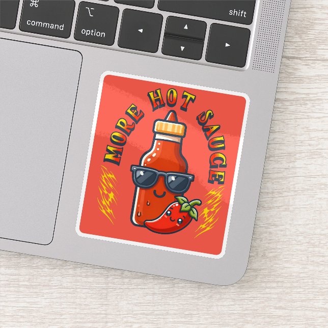 More Hot Sauce Spicy Food Lover Kawaii Aufkleber (Detail)