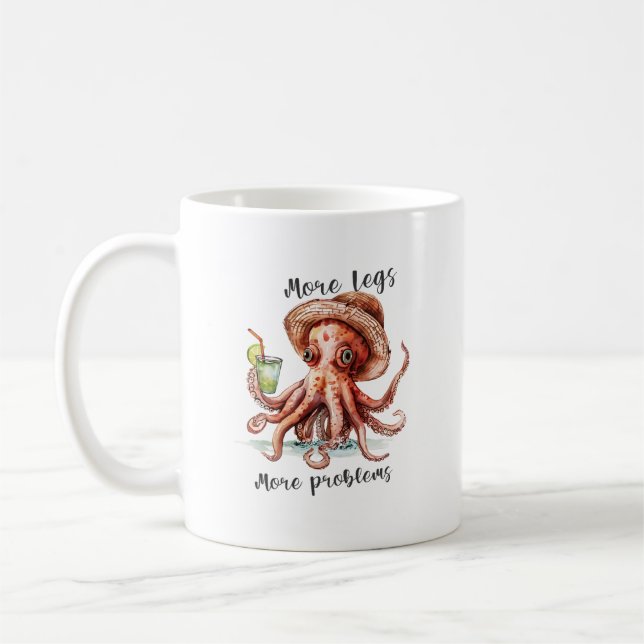 More Legs More Problems Funny Octopus Beach Drink Kaffeetasse (Links)