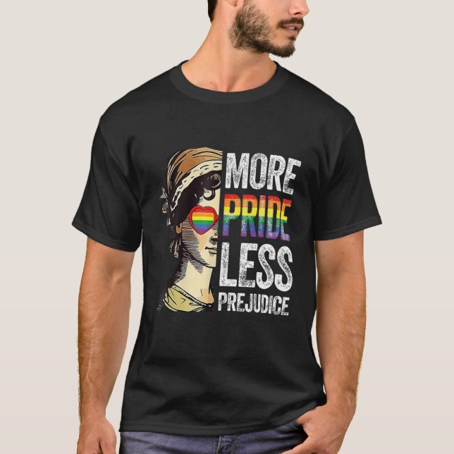More Pride Less Prejudice LGBT Pride Month Gay LGB T-Shirt (Vorderseite)