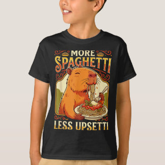 More Spaghetti Less Upsetti Capybara Illustration T-Shirt