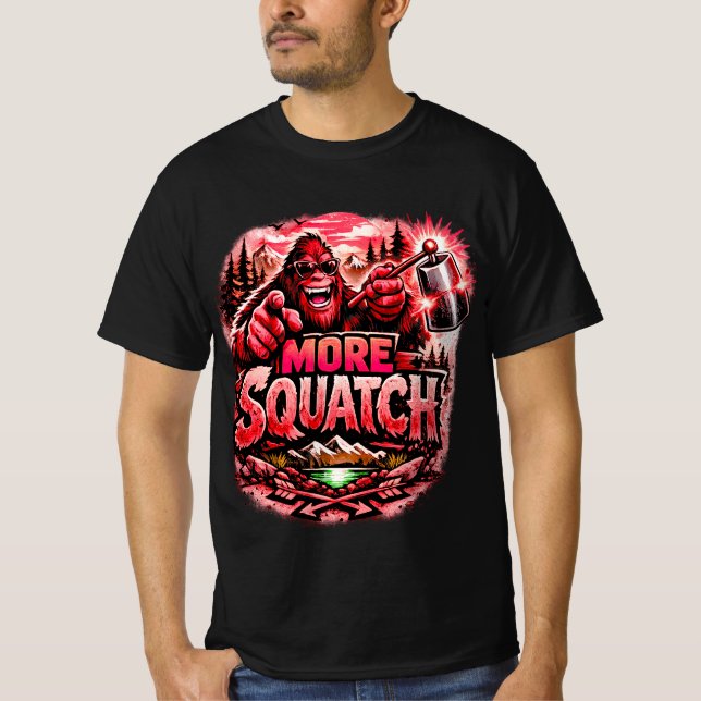  More Squatch V2, Bigfoot,Sasquatch Forest Design T-Shirt (Vorderseite)