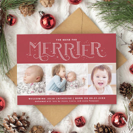 More the Merrier Second Child Birth Announcement Ankündigung