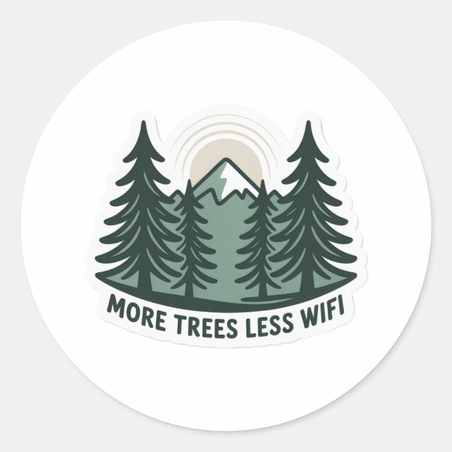 More Trees Less WiFi Eco Sticker (Vorderseite)