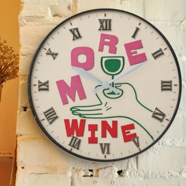 More Wine Modern  Große Wanduhr (Von Creator hochgeladen)