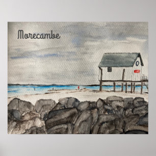 Morecambe Beach Hut Gemälde Poster