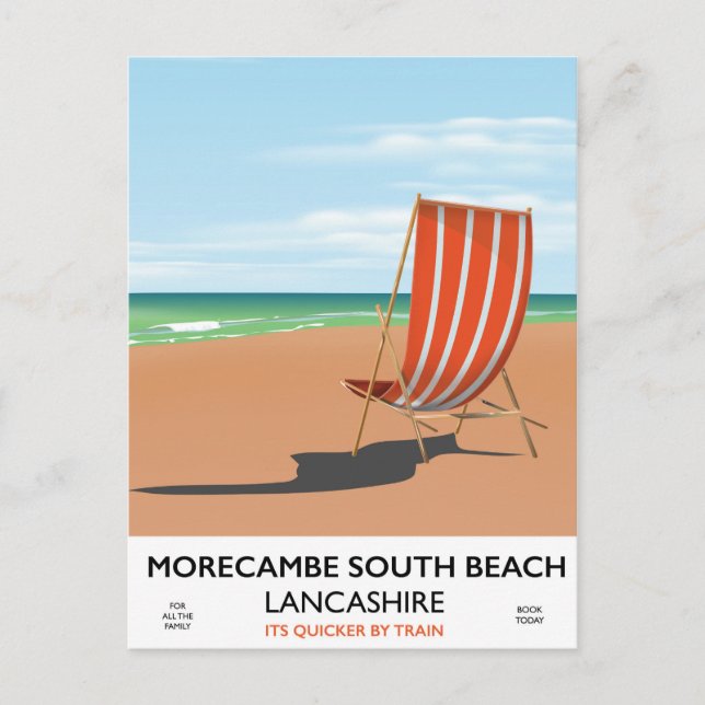 Morecambe South Beach Lancashire Seebadeposter Postkarte (Vorderseite)