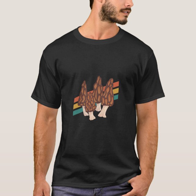 Morel Hunting Retro Stripe Mushroom Hunter  3 T-Shirt (Vorderseite)
