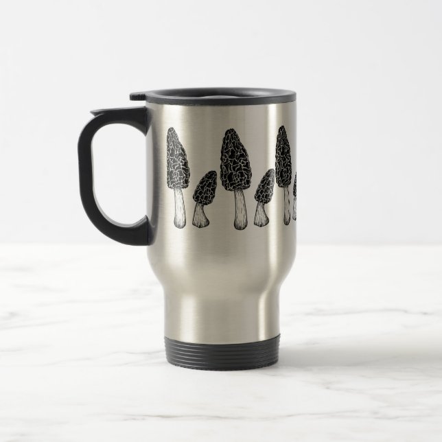 Morel Illustration Kaffee Tasse/ Reiseumarmung Reisebecher (Links)