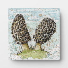Morel Mushroom Aquarelldruck mit Ständer