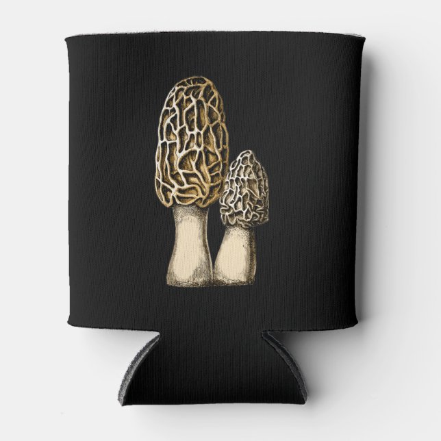 Morel Mushroom Vintag Botanische Illustration Dosenkühler (Vorderseite)